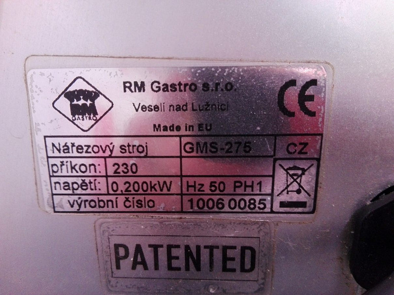 Nářezový (nářezák) stroj elektrický RM Gastro GMS - 275 č.2 - Použitý