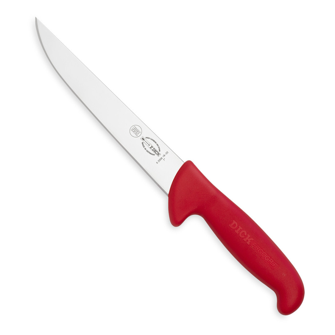 Nůž vykrvovací F. Dick 18 cm červený