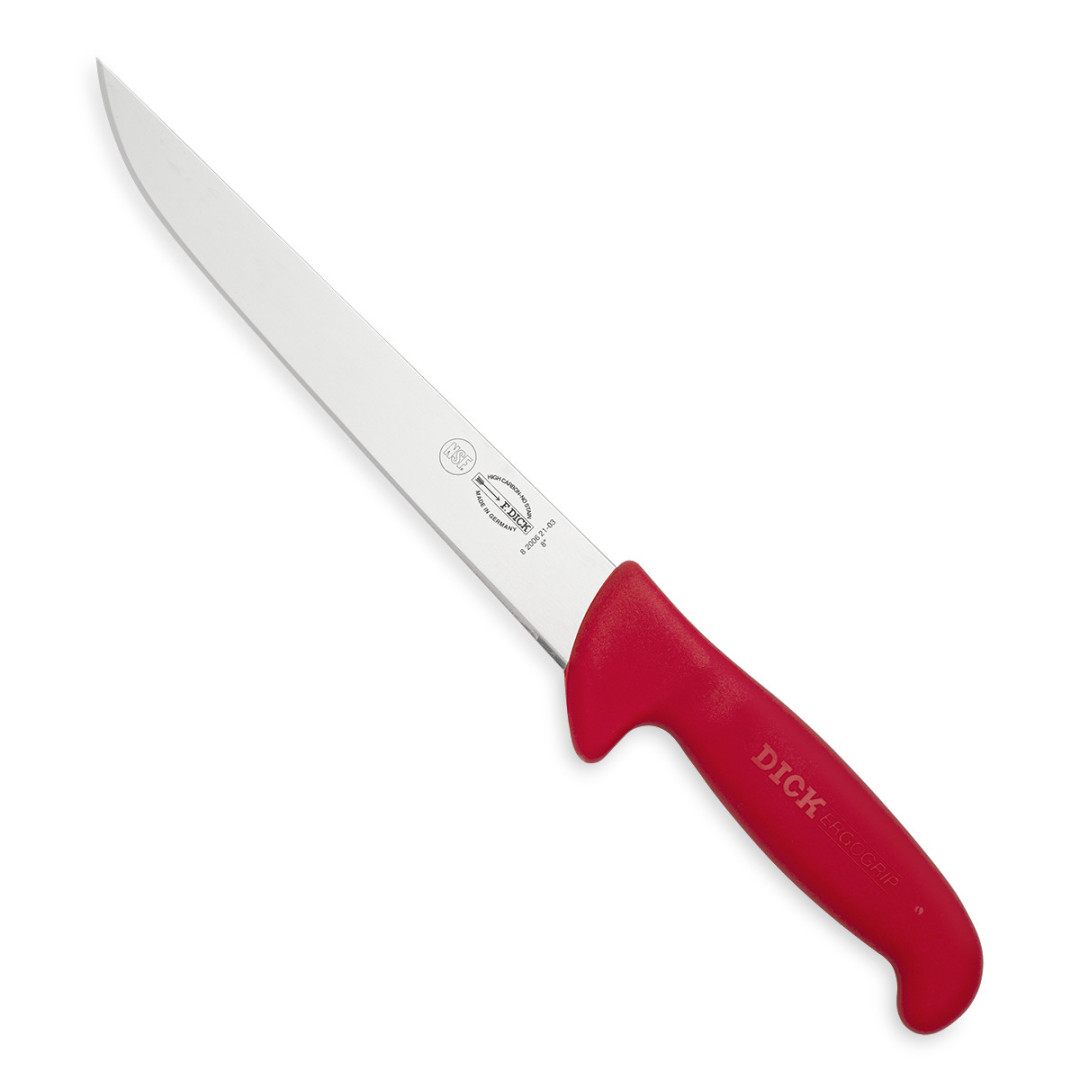 Nůž vykrvovací F. Dick 21 cm červený
