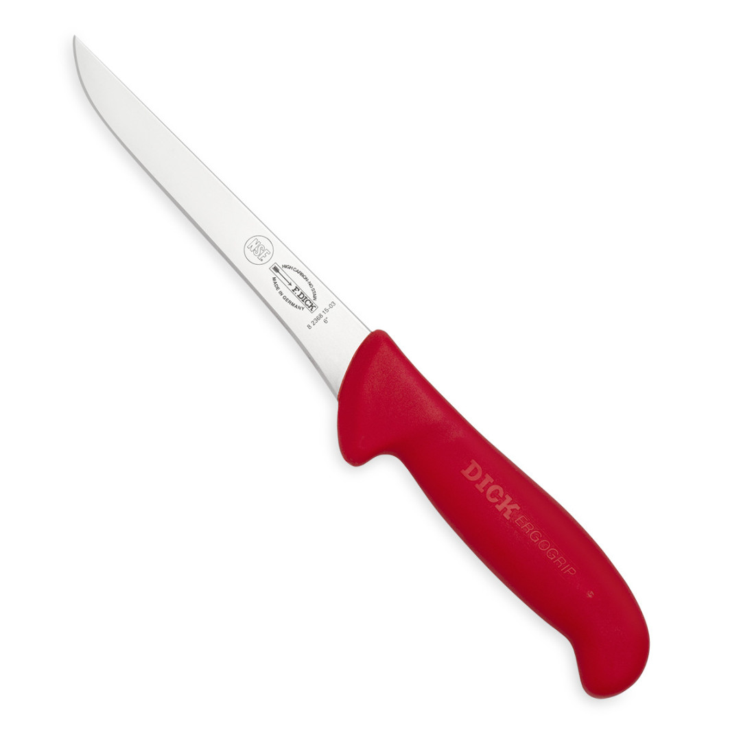 Nůž vykosťovací F. Dick 15 cm s úzkou čepelí červený