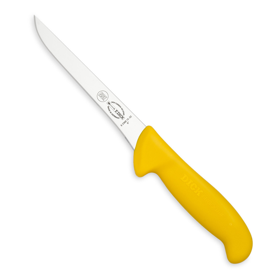 Nůž vykosťovací F. Dick 15 cm s úzkou čepelí žlutý