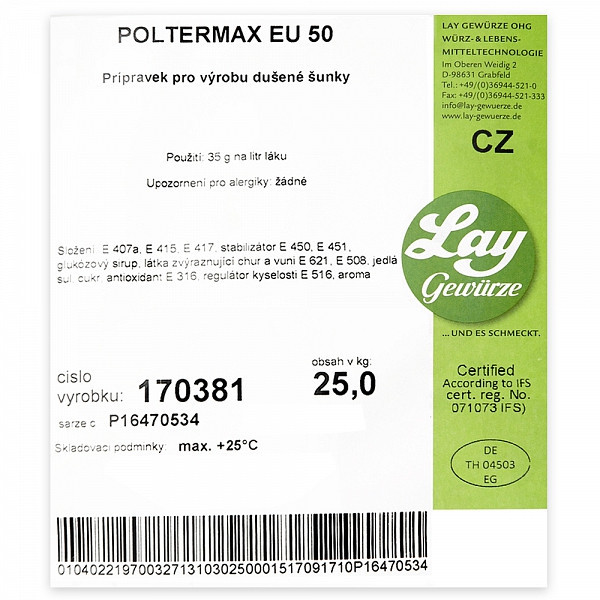 Poltermax EU 25 kg nástřik na uzená masa bez barvy